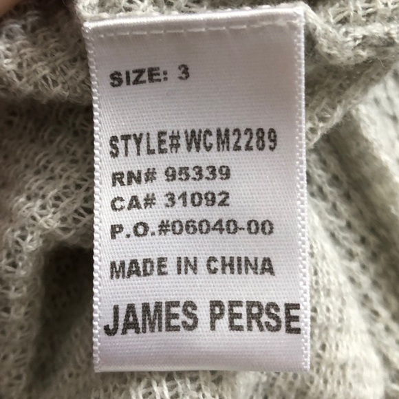 James Perse Los Angeles Gray Knit Cashmere Three Quarter Sleeve Sweater - Picture 6 of 8